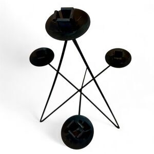 MCM 4-Light Candelabra Black Metal Atomic- Sputnik circa 1950's Victor Bisharat